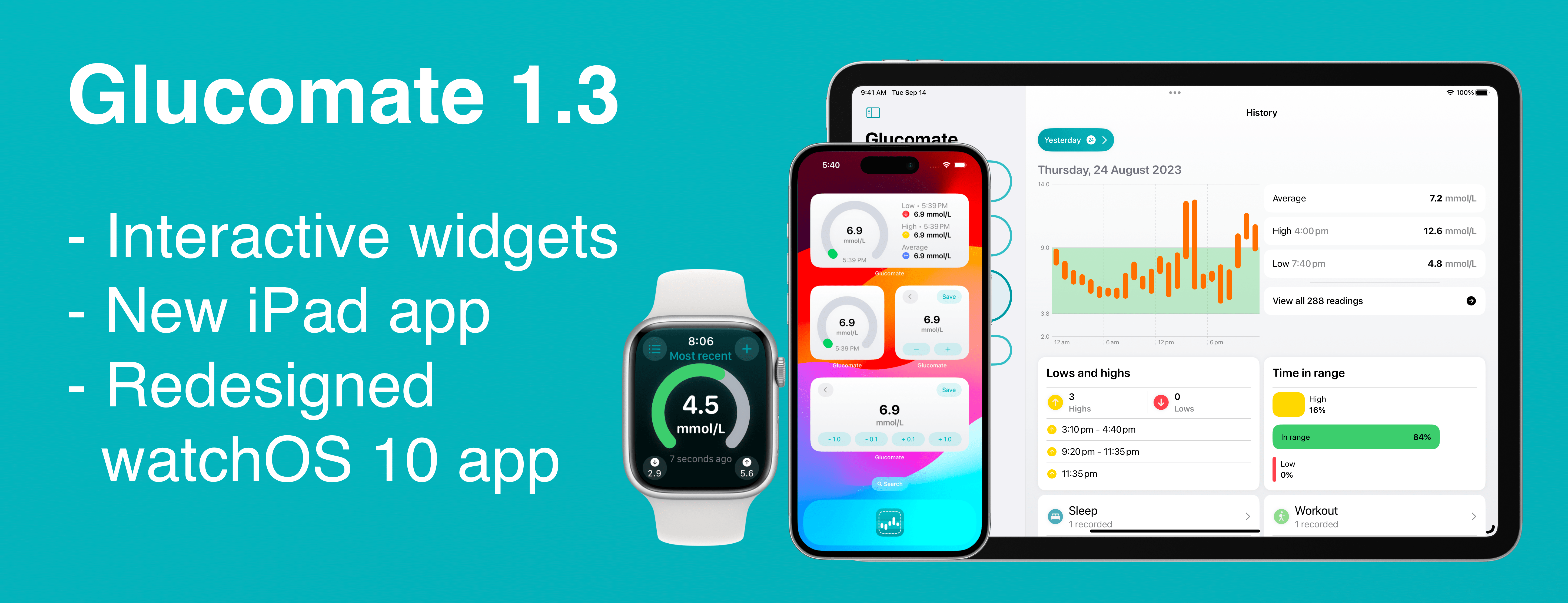 Glucomate v1.3 update summary